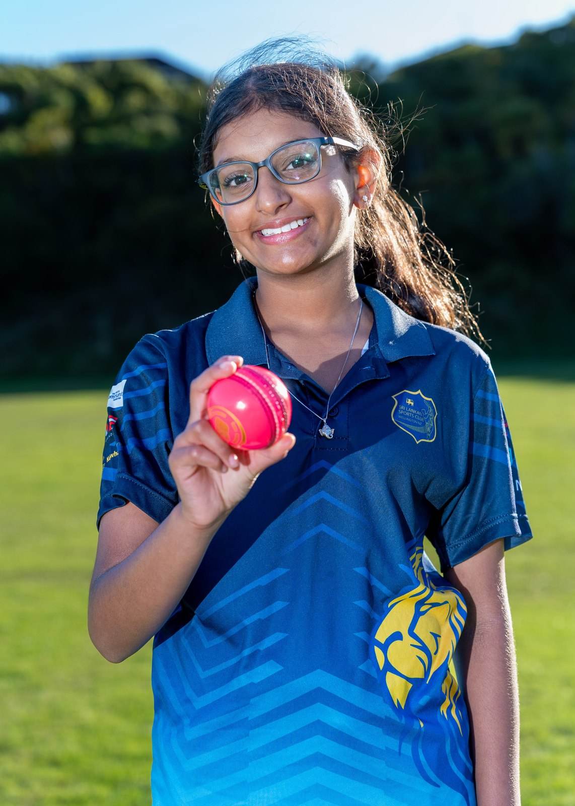 Girls and Women Lions Cricket Club player with ball